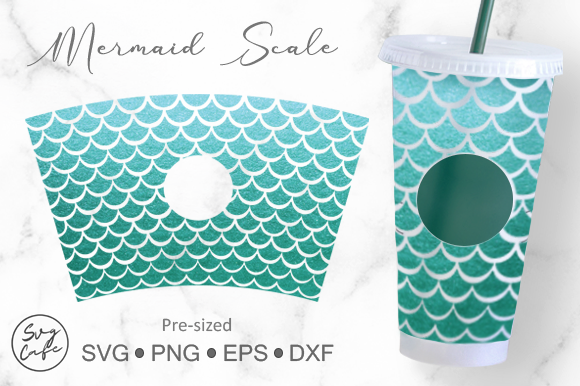 24oz Venti Cold Cup Mermaid Scale