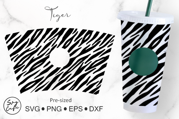 24oz Venti Cold Cup Tiger