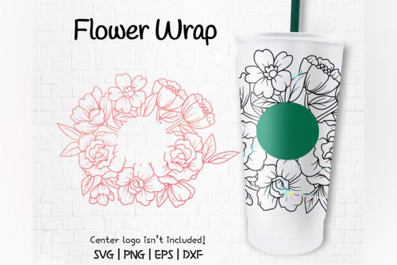 Beautiful Floral, Venti Cold Cup 24 Oz
