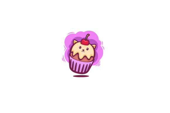 Cute Cat Cup Cake Doodle Art