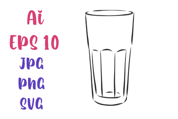 Glass Cup, Vector Sketch