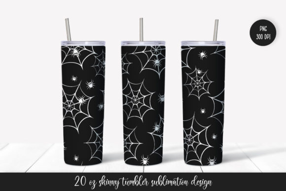 Halloween Cobweb and Spider Tumbler Wrap