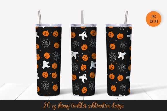 Halloween Pumpkins and Ghosts Tumbler