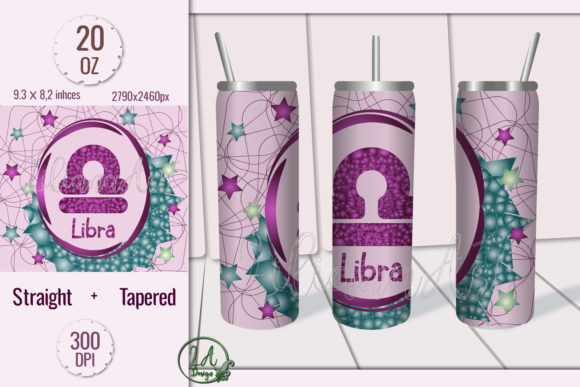 Libra. Skinny Tumbler Wrap Design