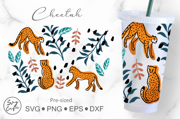 No Hole 24oz Venti Cold Cup Cheetah