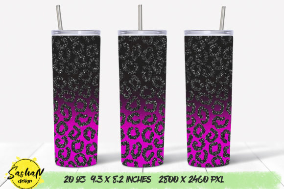 Pink Tumbler, Leopard Print, 20oz Skinny