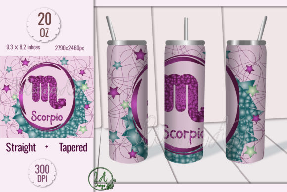 Scorpio. Skinny Tumbler Wrap Design