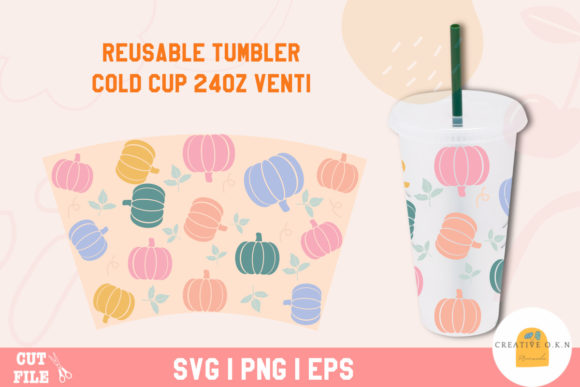 Seamless Full Wrap Autumn Pumpkin SVG