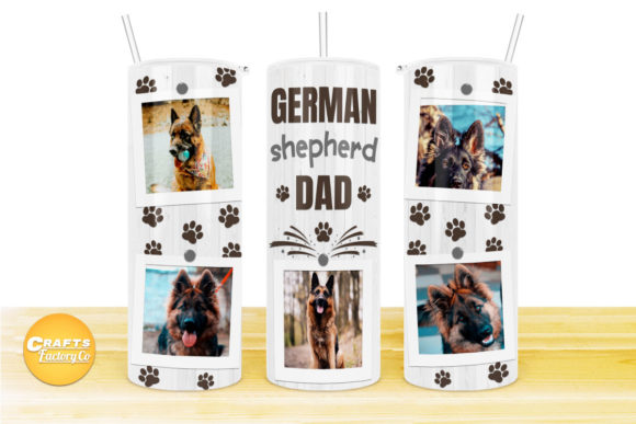 Skinny Tumbler Wraps German Shepherd Dad