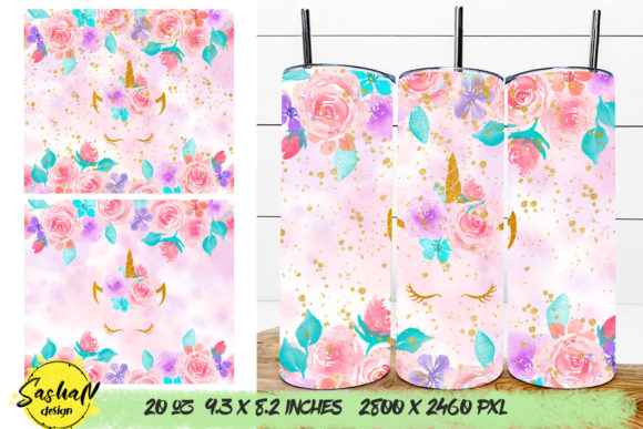 Unicorn Tumbler Sublimation Design PNG