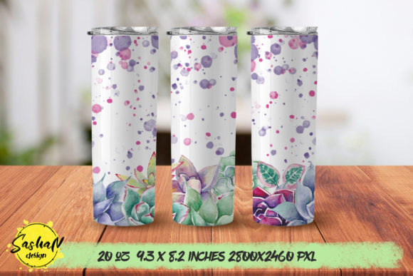 Watercolor Succulent Tumbler Design