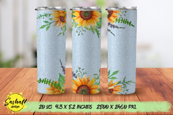 Watercolor Sunflowers Tumbler 20 Oz